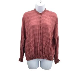 Wit & Wisdom Women's Button Up Blouse Top Long Sleeves Coral Size X-Small NWT